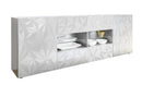 Mobile Buffet 2 Ante 4 Cassetti 240x42x84 cm in Legno TFT Praga Bianco Lucido