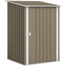 Casetta da Giardino Porta Attrezzi 100x104x160 cm con Porta in Acciaio Galvanizzato Marrone e Bianco      