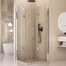 Box Doccia Angolare 2 Ante Scorrevoli a Libro in Cristallo Trasparente 6mm H195 Bonussi Lena Varie Misure