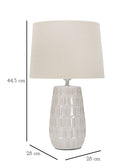 Lampada  da Tavolo Hole 28x44,5x28 cm in Ceramica Crema
