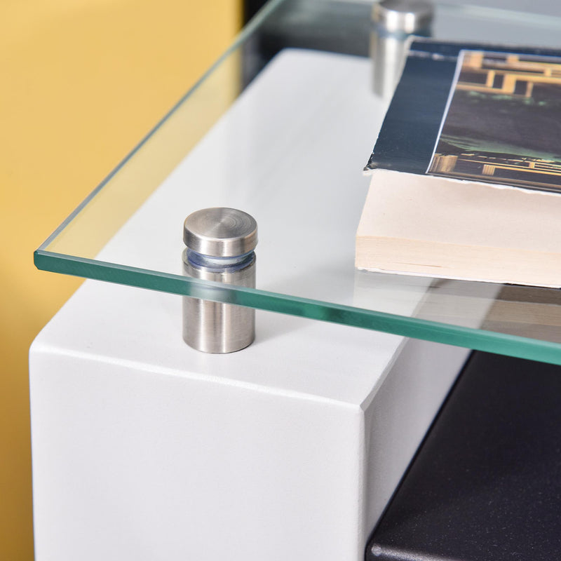 Camino a Bioetanolo da Pavimento 60x20x79 cm Bianco e Nero