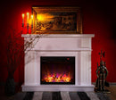 Camino Elettrico da Pavimento 95x120x30 cm Effetto Fiamma 1500W Olimpia & Lorance color Bianco