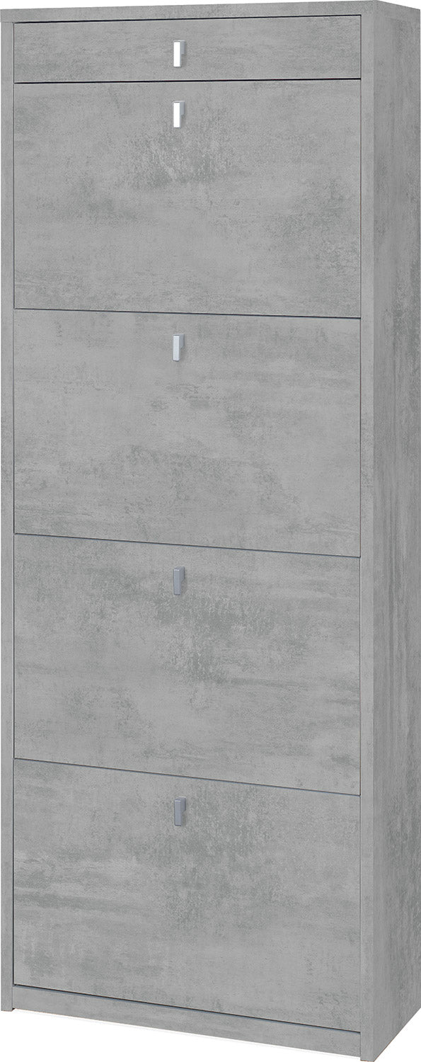 acquista Scarpiera 4 Ante 1 Cassetto 63x164x29 cm Cemento