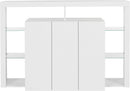 Credenza con 3 Ante e Ripiani in Vetro a Giorno 150x40x100 cm Essential 3A Bianco Lucido  