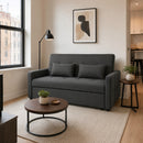 Divano 2 Posti 160x85x85 cm Convertibile in Divano Letto Clic Clac con 2 Cuscini in Tessuto Grigio Scuro      