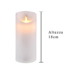 Set 2 Candele Cera Artificiale con Telecomando a Fiamma Mobile Altezza 18 cm Bianco