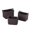 Set 3 Ceste in tessuto crema blu rettangolare 