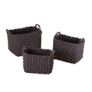 Set 3 Ceste in tessuto crema blu rettangolare 