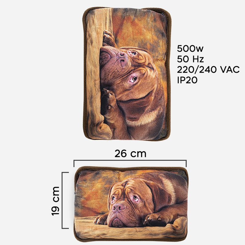 Borsa Acqua Calda Elettrica 550W con Stampa Marrone