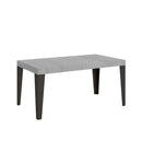 Tavolo Allungabile 120/380x90 cm Flame Premium Cemento Gambe Antracite      