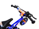 Bicicletta per Bambino 12" 2 Freni con Borraccia e Scudetto Frontale Blu e Arancione