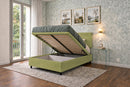 Letto Singolo Contenitore Imbottito Microfibra Tè Verde BoxMax Testata Vertical Varie Misure