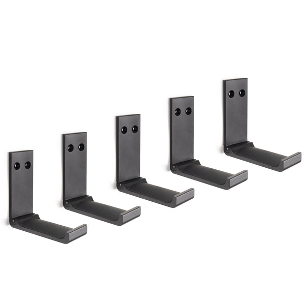 Set 5 Appendiabiti Pieghevoli da Parete in Acciaio e Tecnoplastica Emuca Nero prezzo