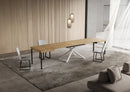 Tavolo Allungabile 130-390x90x74 cm Niket Quercia Natura Gambe Bianche