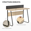 Scrivania con Foro Passacavi 110x48x90 cm in Legno e Metallo Nero