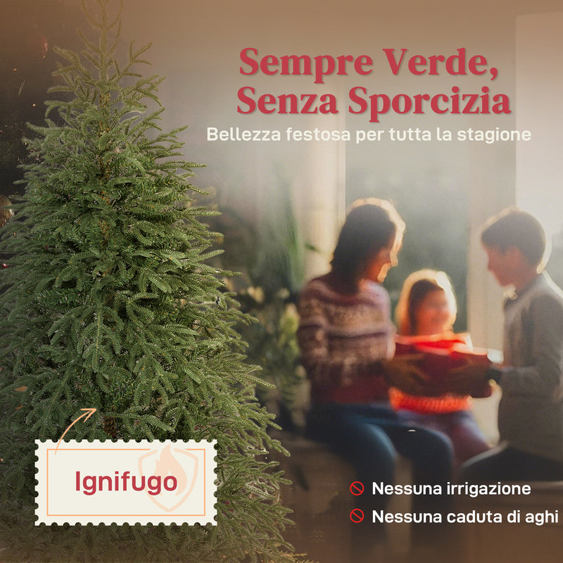 Albero di Natale Artificiale 180 cm 1814 Rami Realistici con Base in Metallo Verde      