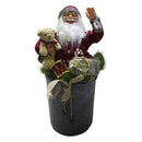 Pupazzo Babbo Natale H80 cm con Luci e Movimento Rosso e Grigio