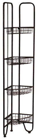 Scaffale per Piante Angolare in Metallo 4 Ripiani Marrone