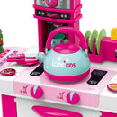 Cucina Giocattolo Bambini Luci Suoni e Bollitore Funzionante 29 Accessori Rosa