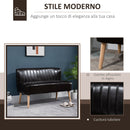 Divano 2 Posti 117x56,5x77 cm in Similpelle Marrone Scuro