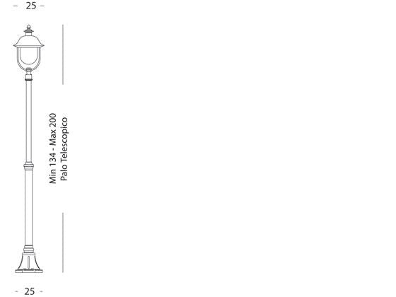 Lampada Palo per Giardino Medio Color Grigio e Rame da Esterno Linea Rustica Sovil