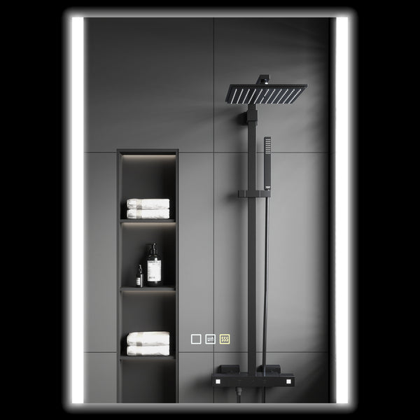 Specchio Bagno da Parete con Luce LED a 3 Colori 70x50x3 cm in Vetro Temperato Argento online
