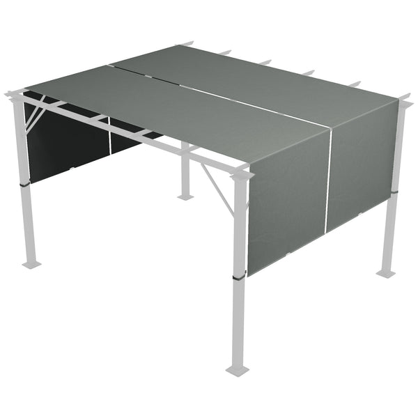 Copertura per Gazebo Pergola 488x122 cm con Tasche e Cinghie in Poliestere Grigio Carbone online