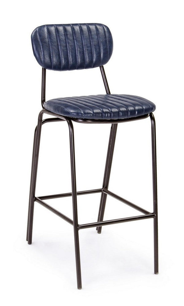 Sgabello Bar Debbie Blu Vintage Imbottito in Similpelle online
