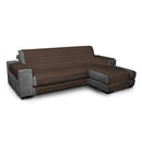 Copridivano Trapuntato in Microfibra con Penisola Destra Marrone