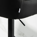 Set 2 Sgabelli Girevoli Imbottiti ad Altezza Regolabile con Schienale 52,5x53x86,5-108 cm Nero e Grigio Chiaro   