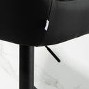 Set 2 Sgabelli Girevoli Imbottiti ad Altezza Regolabile con Schienale 52,5x53x86,5-108 cm Nero e Grigio Chiaro   