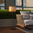Lampada Solare da Giardino Ø34x130 cm con Illuminazione LED in Acciaio e Rattan PE Giallo  