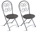 Sedia Pieghevole da Giardino 41x55x91 cm in Ferro Orta Grigio Antracite