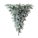 Albero di Natale Artificiale H107 cm Abete Rovesciato Innevato 382 Tips Verde