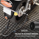Cavalletto Posteriore per Moto 78x55x37 cm con Tappetino Antiscivolo e Adattatori Regolabili Capacità 200 kg in Acciaio e PP      