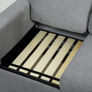 Divano 3 Posti Modulare con Pouf Contenitore 196x139x85 cm in Velluto a Coste Grigio Chiaro   