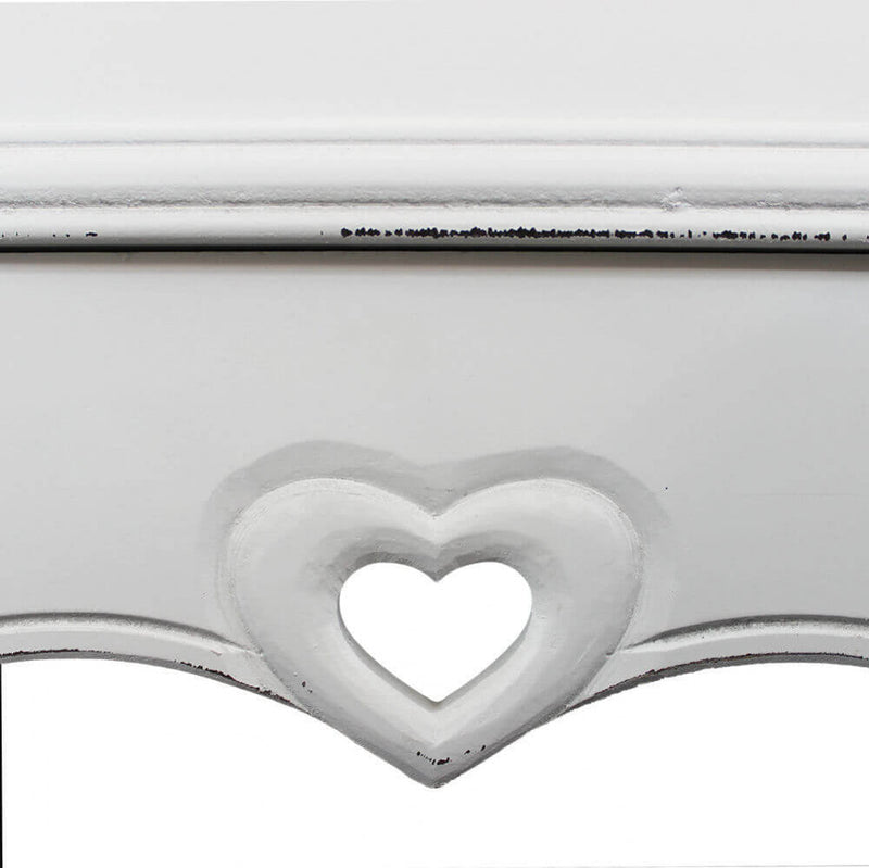 Cassettiera Cuore 3 Cassetti 80x38x80 h cm in Legno di paulownia Bianco