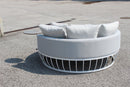 Divano Letto con Tavolino Salvador Ø165x30/60 h cm in Alluminio Bianco