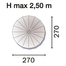Ombrellone a Cupola da Giardino in Alluminio Ø2,70m con Manovella Vorghini Kyoto Ecrù