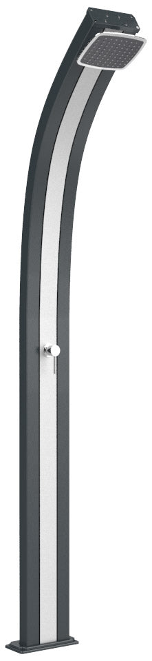 sconto Doccia Solare da Esterno Giardino 25L Miscelatore Arkema Spring Fascia Inox Grigio Antracite