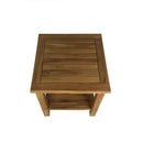 Tavolino Quadrato con Ripiano da Esterno Sal 50x50 cm in Legno Teak      