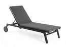 Set 2 Lettini Prendisole da Giardino 70x204x101h cm con Cuscini e Ruote Jalisco Antracite 