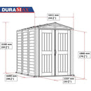 Casetta da Giardino Porta Attrezzi 161x250x210 cm in PVC Grigio/Grigio Scuro