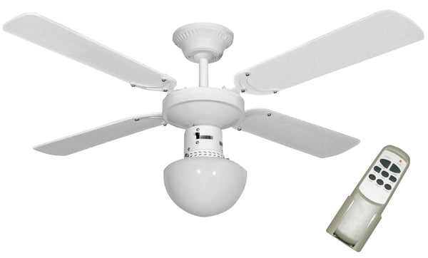 sconto Ventilatore da Soffitto 4 Pale e Lampada Ø105 cm 3 Velocità Bauer 2000 Bianco