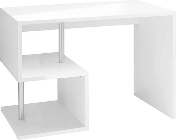 sconto Scrivania con 2 Ripiani 100x50x77,5 cm Esse Bianco Lucido