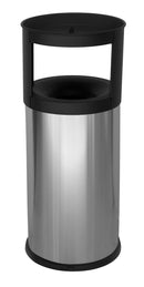 Pattumiera Gettacarte Ø25xh80 cm Autoestinguente Posacenere in Acciaio Inox Argento