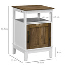Comodino 1 Anta 1 Ripiano 38,5x35x59,7 cm in Legno Truciolare Bianco