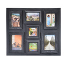 Portafoto muro nero multiplo 7p cm 51,5x50x2