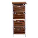 Cassettiera 4 Cassetti in Legno 35x27x85cm Atena Noce e Bianca