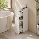 Mobiletto Bagno Salvaspazio a 3 Livelli 18x40x80 cm con Cassetti e Ruote in MDF Bianco      